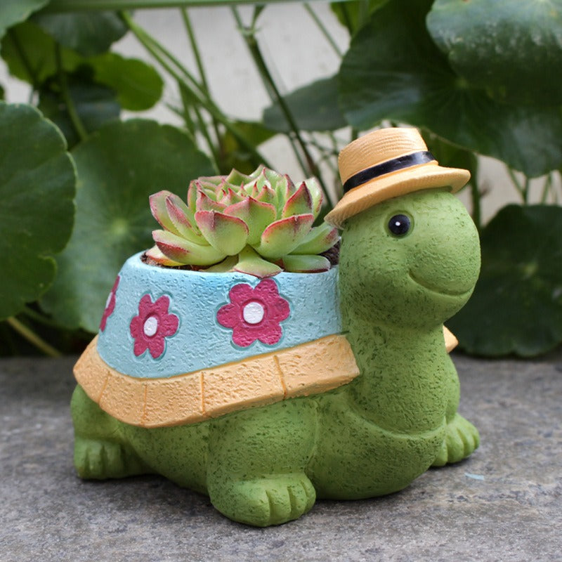 Turtle Flower Pot Decoration Outdoor Courtyard - Korvel