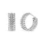 Boucles d'oreilles créoles en or blanc 14K avec diamants cultivés en laboratoire en forme de couronn
