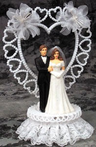 Elegante Topper de Pastel de Boda Novia y Novio - 9.5" de Alto