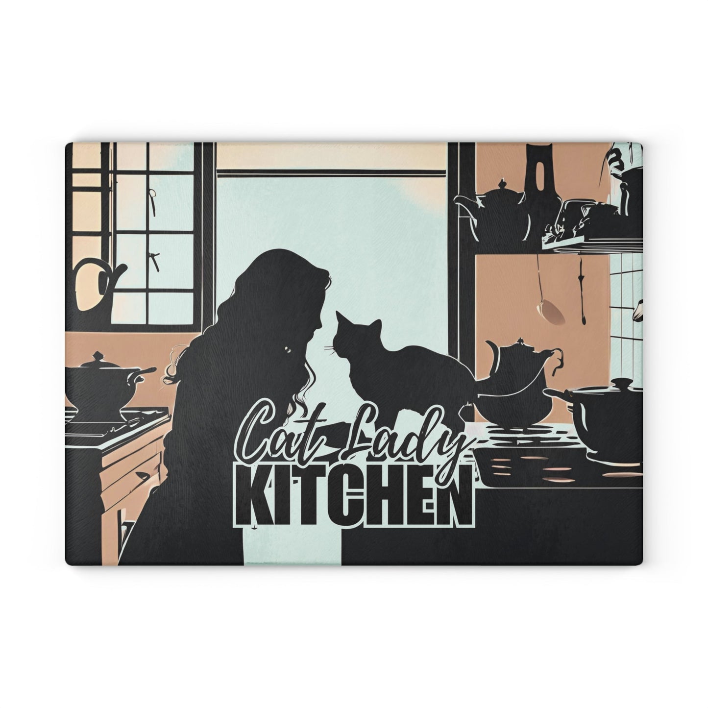 Planche à découper en verre Cat Lady
