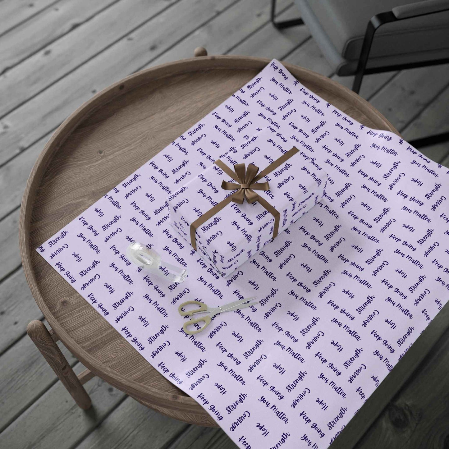 Emballage de mots inspirants – Emballage cadeau violet clair