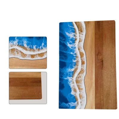 Wood and Resin Cutting Board Ocean Epoxy Resin Serving Cheese Board - Korvel