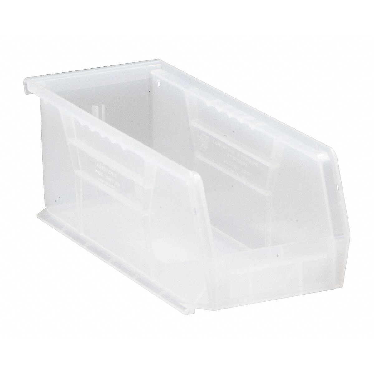Bin apilable y colgable transparente de Quantum Storage Systems - 4 pulgadas