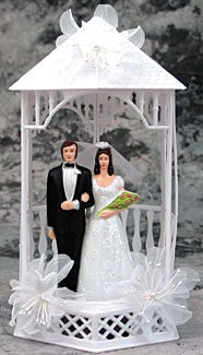 Elegant Bride & Groom Gazebo Wedding Cake Topper