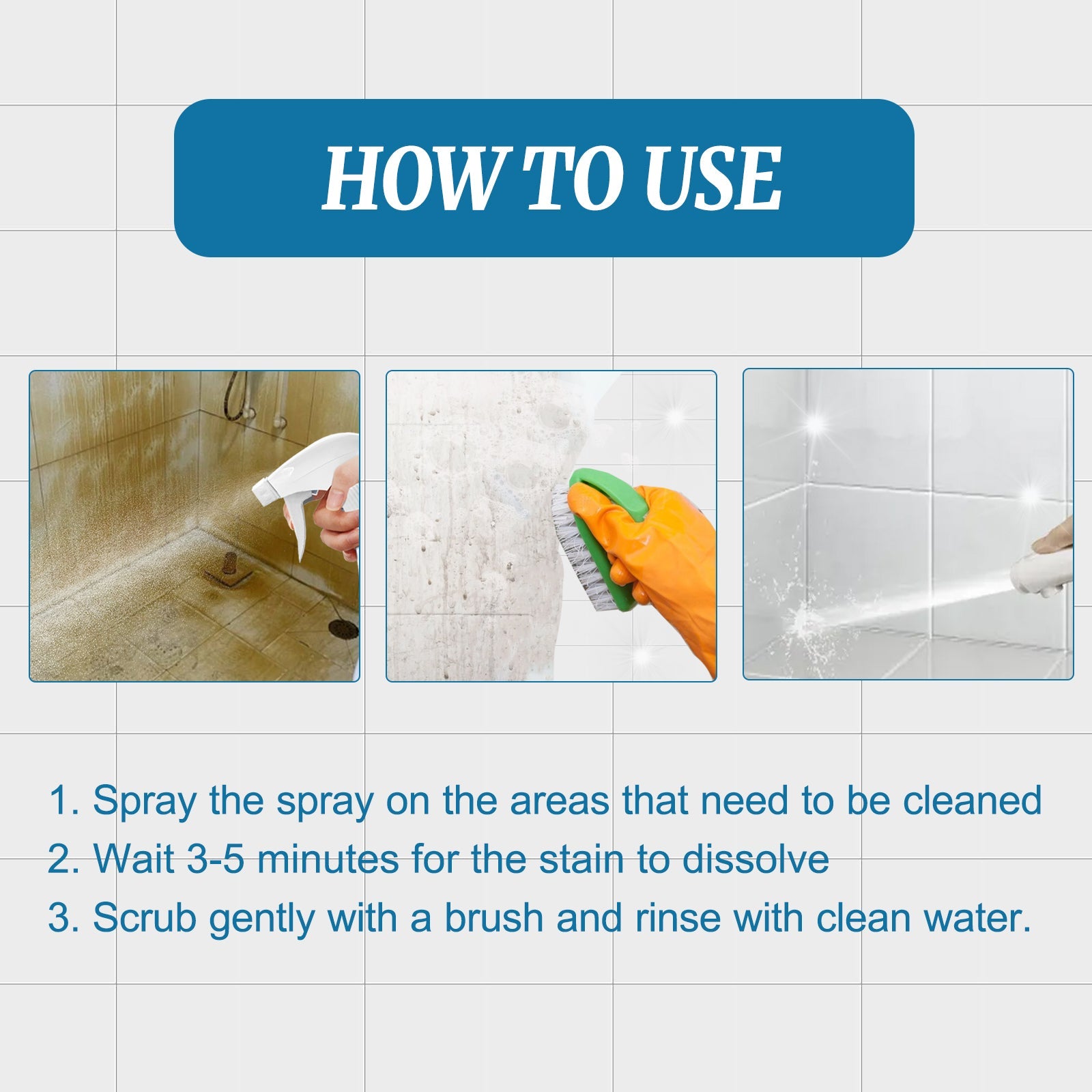 Tile Cleaner, Bathroom Tile Floor Marble Bright Strong Dirt Remover - Korvel
