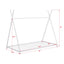 Metal Twin Size House Platform Bed with Triangle Structure  White - Korvel