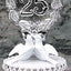 Silver Anniversary Cake Topper with Doves