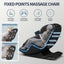 Full body deep tissue massage chair, foot massage, 8 fixed massage rollers, touch screen suitable for 5.1-5.75 feet high (black) - Korvel