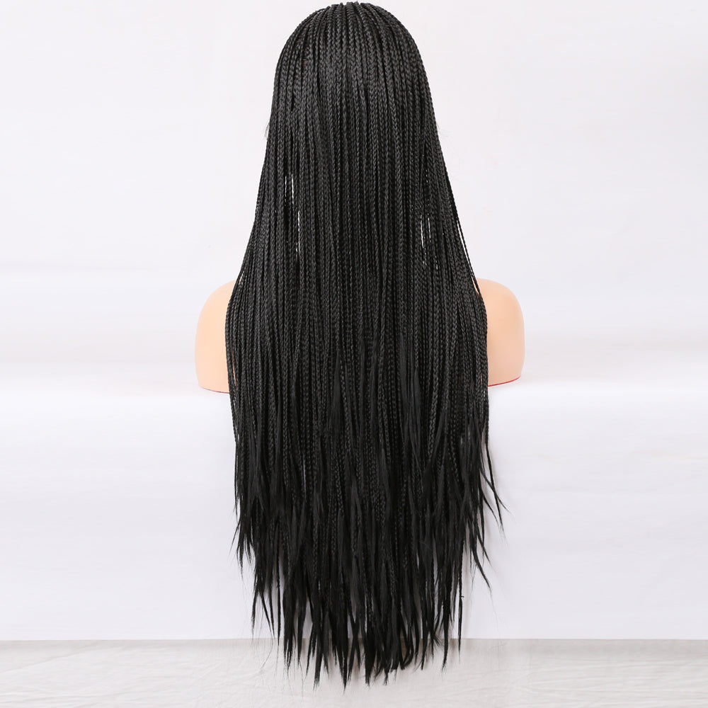 Peluca trenzada de encaje frontal premium para mujeres negras