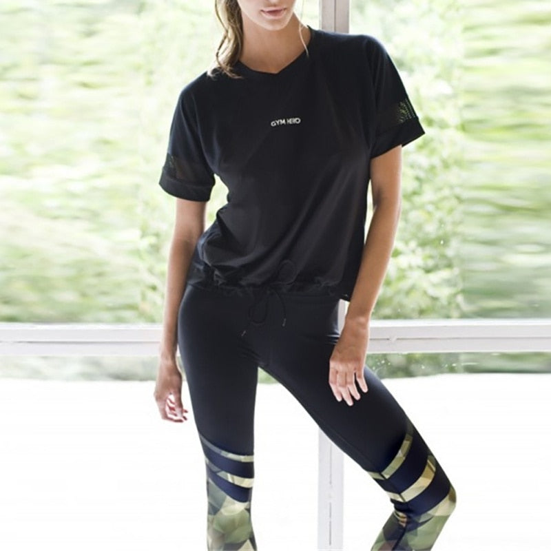 Leggings de Fitness à Rayures Camouflage Harajuku pour Femmes