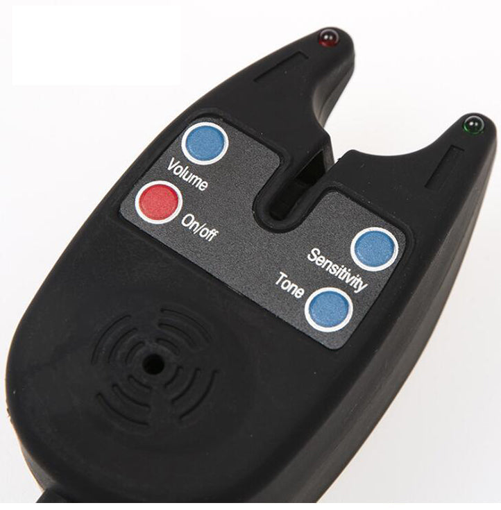 Fishing Bite Alarm with 2 LEDs Blue Light Adjustable Tone Volume Sensitivity Sound Fish Bite Alarm Waterproof Fishing Tool - Korvel