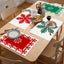 Christmas snowflake print placemat Christmas party decoration table mat living room dining table insulation mat - Korvel