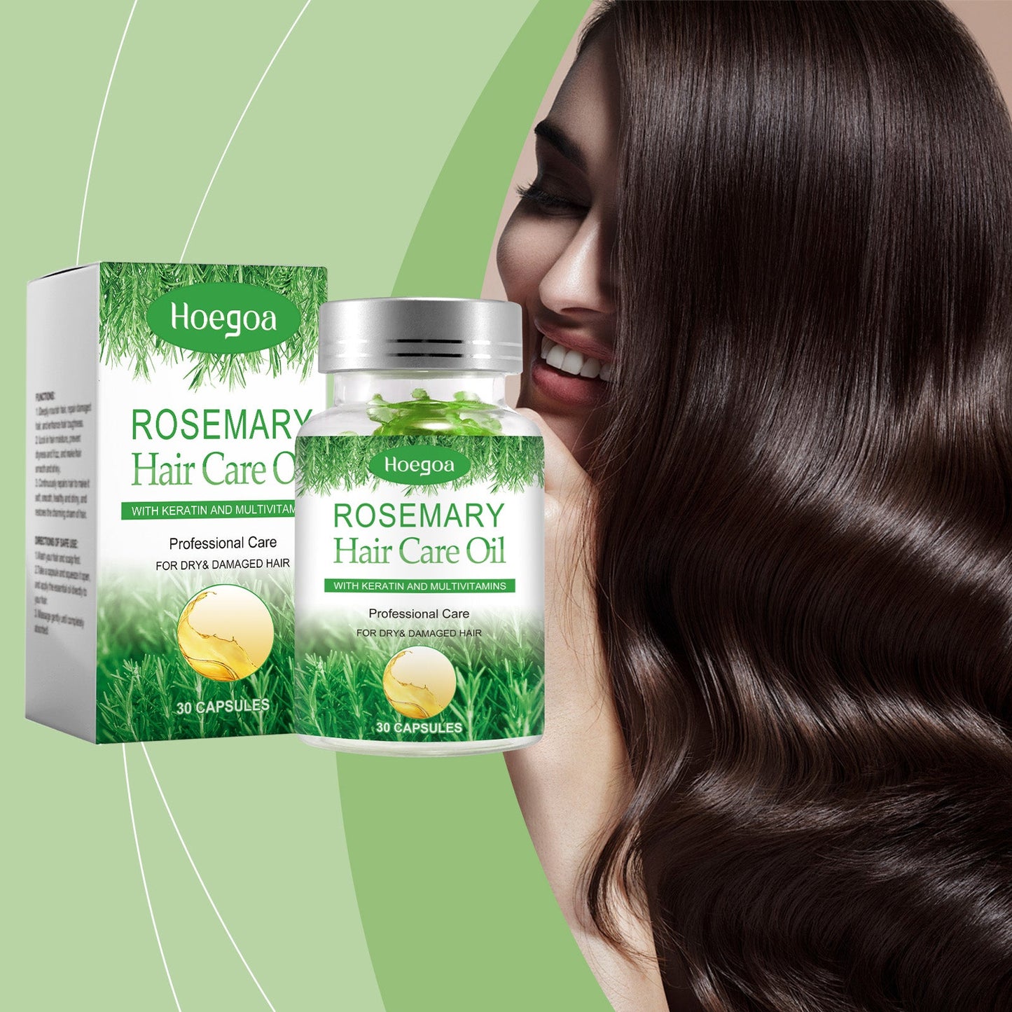 Rosemary Hair Care Capsules Nourishing Hair Care Capsules Soothing And Repairing Frizzy Rosemary Capsules - Korvel