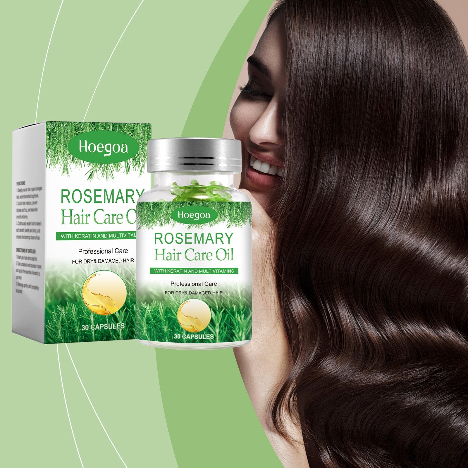 Rosemary Hair Care Capsules Nourishing Hair Care Capsules Soothing And Repairing Frizzy Rosemary Capsules - Korvel