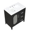 30" Bathroom Vanity with Sink, Bathroom Vanity Cabinet with Two Drawers and Door, Adjustable Shelf, Solid Wood and MDF, Black - Korvel