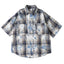 Tie dye printed plaid wide cut shirt - Korvel