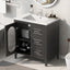 30" Bathroom Vanity with Sink, Bathroom Vanity Cabinet with Two Drawers and Door, Adjustable Shelf, Solid Wood and MDF, Black - Korvel