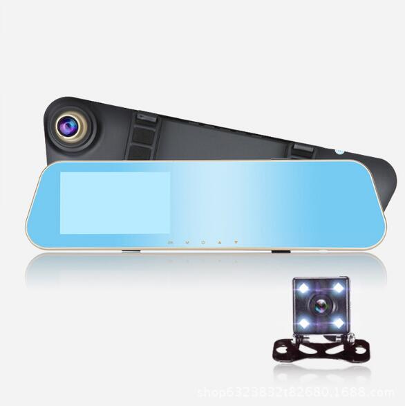 Full HD 1080P Car Dvr Camera Auto 4.3 Inch Rearview Mirror Digital Video Recorder Dual Lens Registratory Camcorder - Korvel