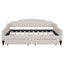 Full Size Upholstered Tufted Daybed with Two Drawers, Beige - Korvel