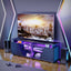 Gaming TV Stand for PS5 with Power Outlet,for TVs 75 inch and Below,LED Entertainment Center,Suitable for Living Room,Bedroom - Korvel