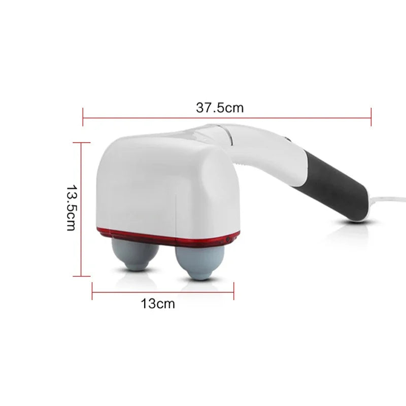 Electric Handheld Massager Hammer Vibrating Back Muscle Relax Neck Body Cervical Vertebra Relax Stick Roller with 2 Massage Head - Korvel