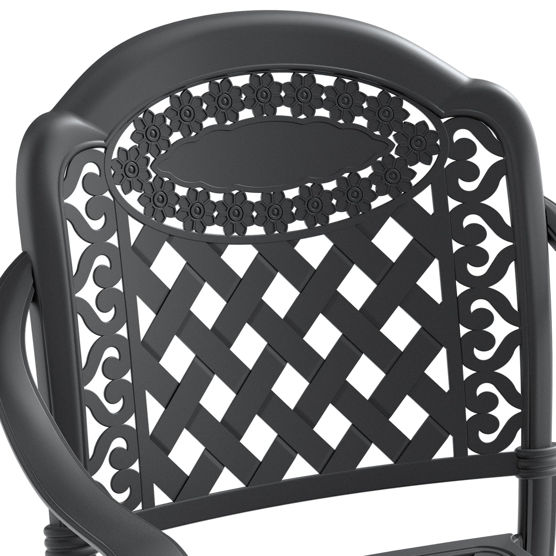 (Cushions In Random Colors)5-Piece Set Of Cast Aluminum Patio Furniture With Cushions - Korvel