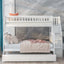 Elegant Twin over Full Bunk Bed with Trundle and Staircase - White