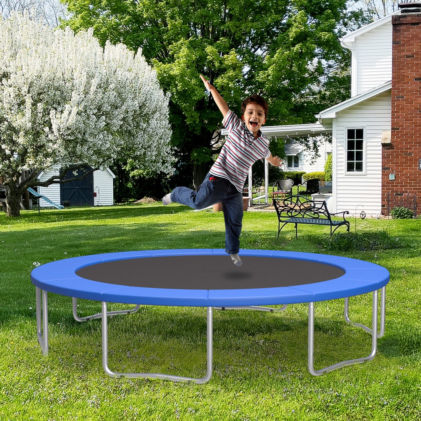Almohadilla de Seguridad de Reemplazo para Trampolín de 16 Pies con Correas de Fijación - Azul