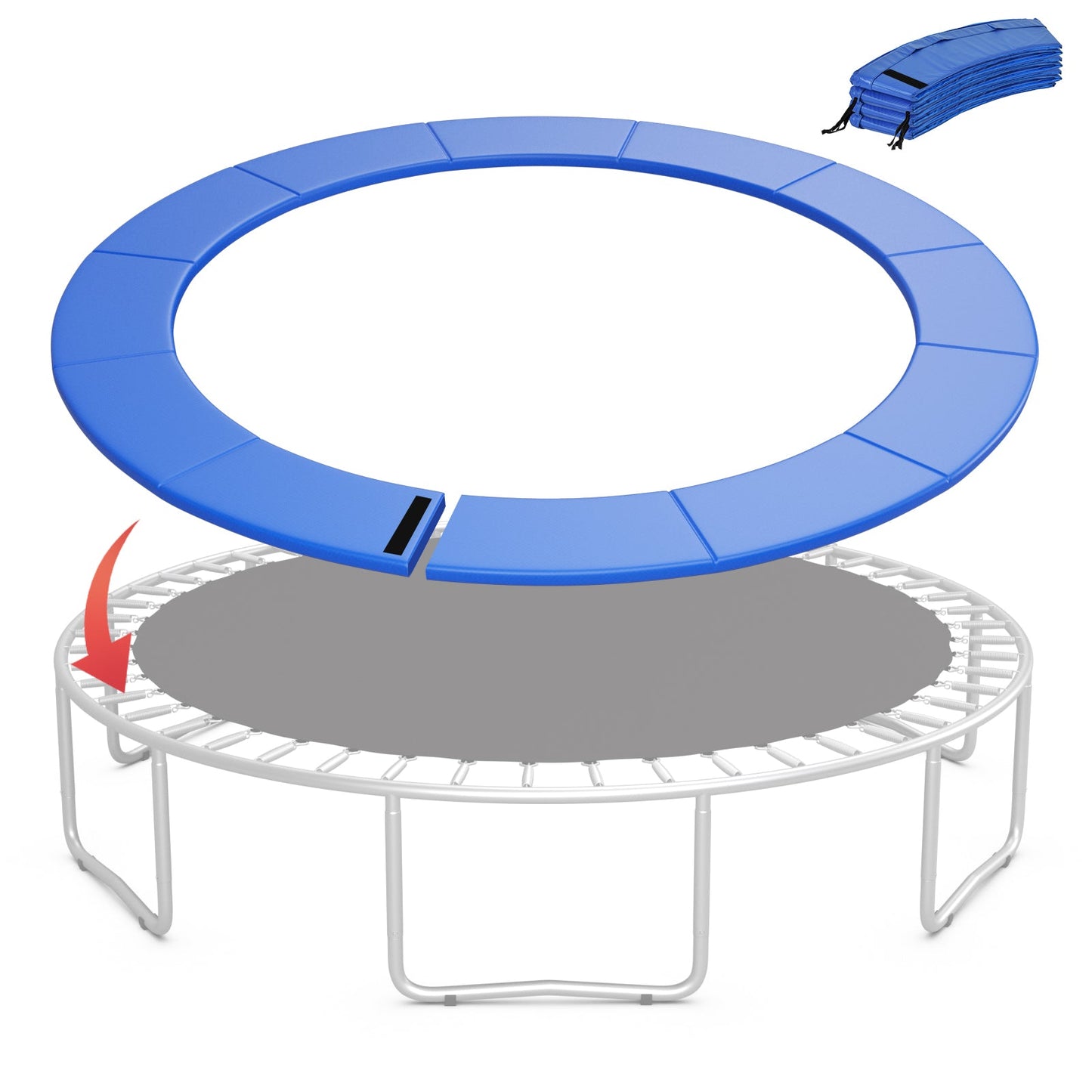 Almohadilla de Seguridad de Reemplazo para Trampolín de 16 Pies con Correas de Fijación - Azul