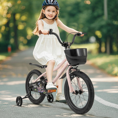 Vélo pour enfants de 16 pouces avec panier et guidon réglable