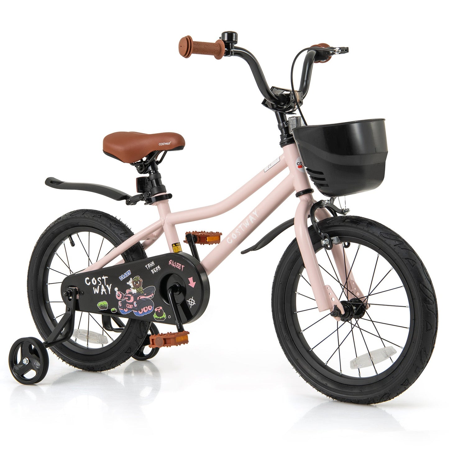 Vélo pour enfants de 16 pouces avec panier et guidon réglable