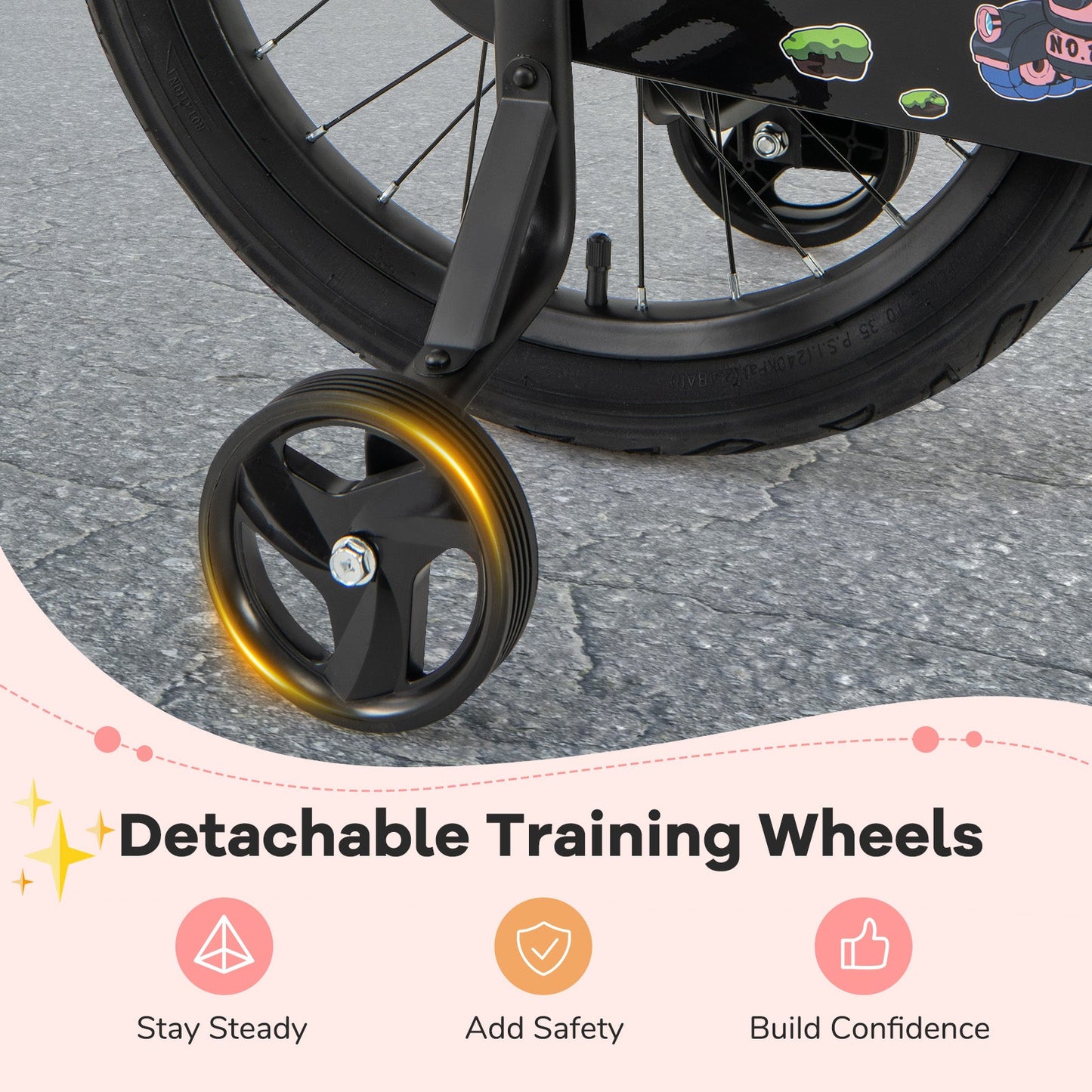 Vélo pour enfants de 16 pouces avec panier et guidon réglable