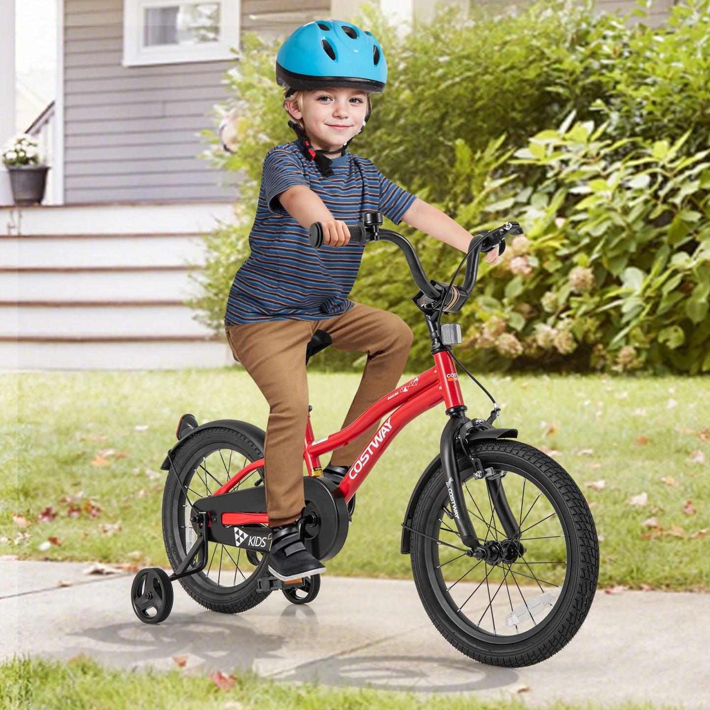 Vélo pour enfants ajustable de 16 pouces avec réflecteurs et klaxon