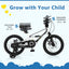 Bicicleta para Niños de 16 Pulgadas - Bicicleta de Aleación de Magnesio Ajustable para Edades de 4 a