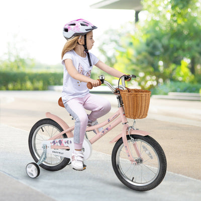 Vélo rétro pour enfants de 16 pouces avec hauteur réglable et panier