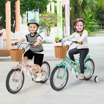 Vélo rétro pour enfants de 16 pouces avec hauteur réglable et panier