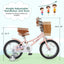 Vélo rétro pour enfants de 16 pouces avec hauteur réglable et panier