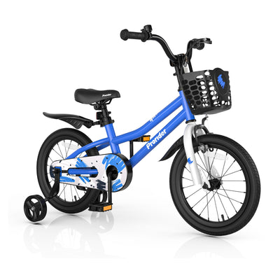 Vélo pour enfants de 16 pouces avec roues d'entraînement amovibles - Bleu