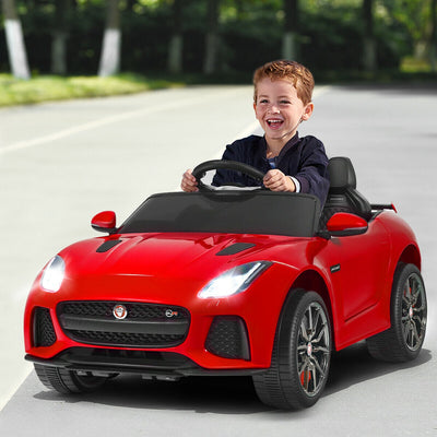 12V Jaguar F-Type SVR Licensed Kids Ride On Car - Red