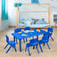 Kids Plastic Rectangular Learn and Play Table - Blue