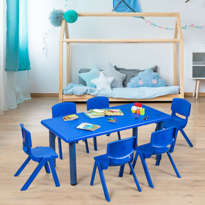 Kids Plastic Rectangular Learn and Play Table - Blue
