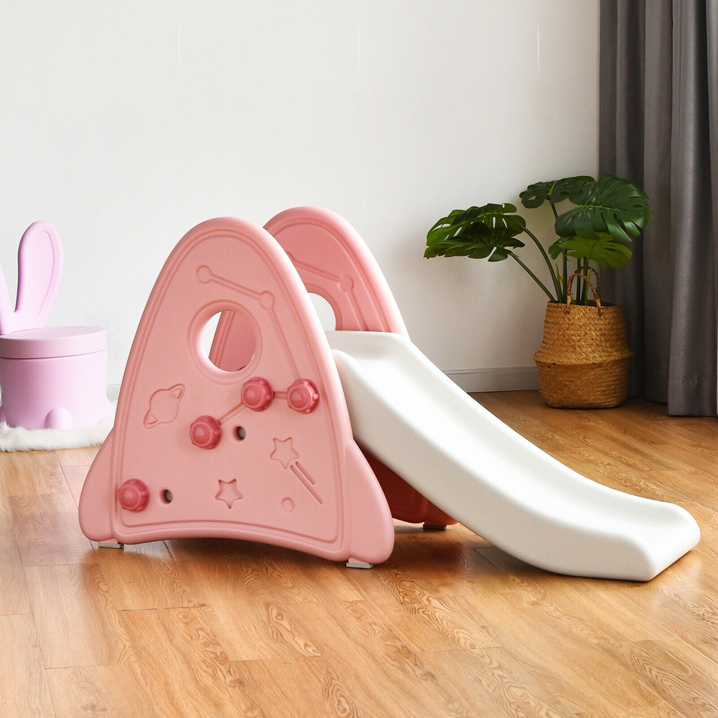 Freestanding Baby Slide Indoor Climber Set - Pink