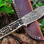 Premium Custom Raindrop Damascus Steel Skinning Knife - Korvel