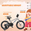 16-Inch Adjustable Kids Bike for Boys and Girls, High Carbon Steel Frame
