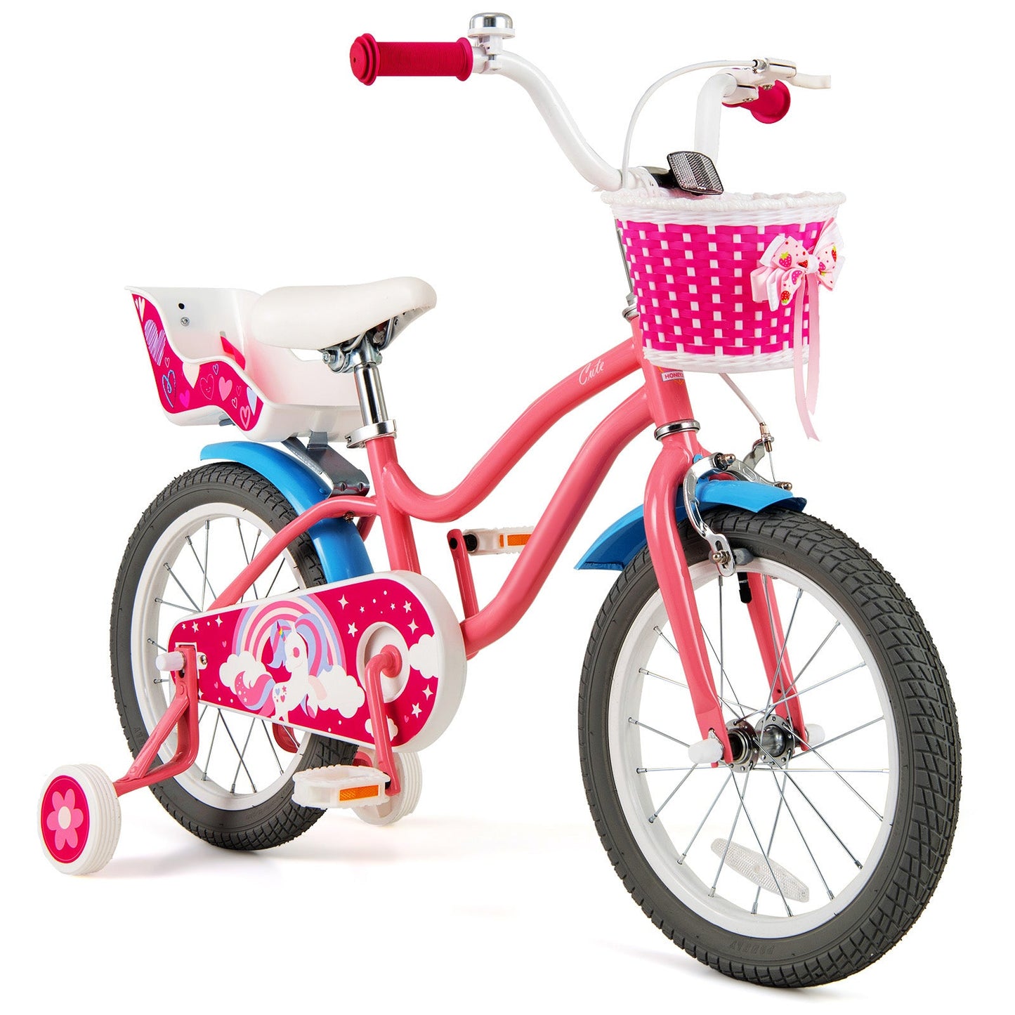 16 Inch Kids Bike with Training Wheels and Storage Basket