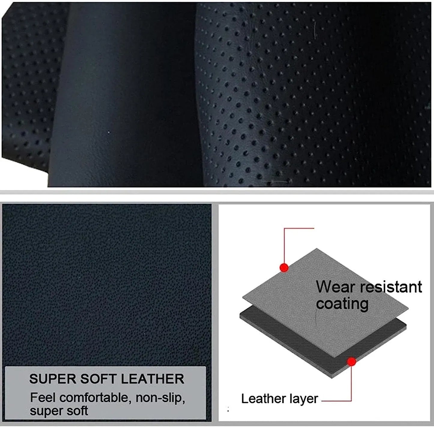 Premium Genuine Leather Steering Wheel Cover