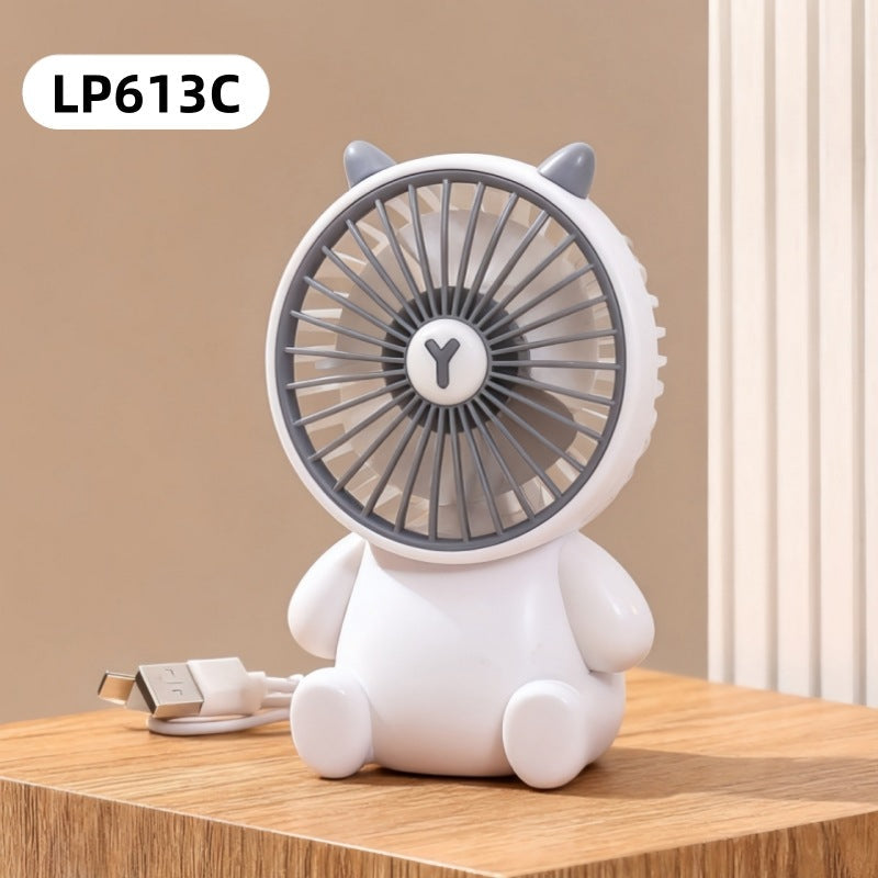 Ventilador Mini de Escritorio en Forma de Oso Creativo - Recargable por USB