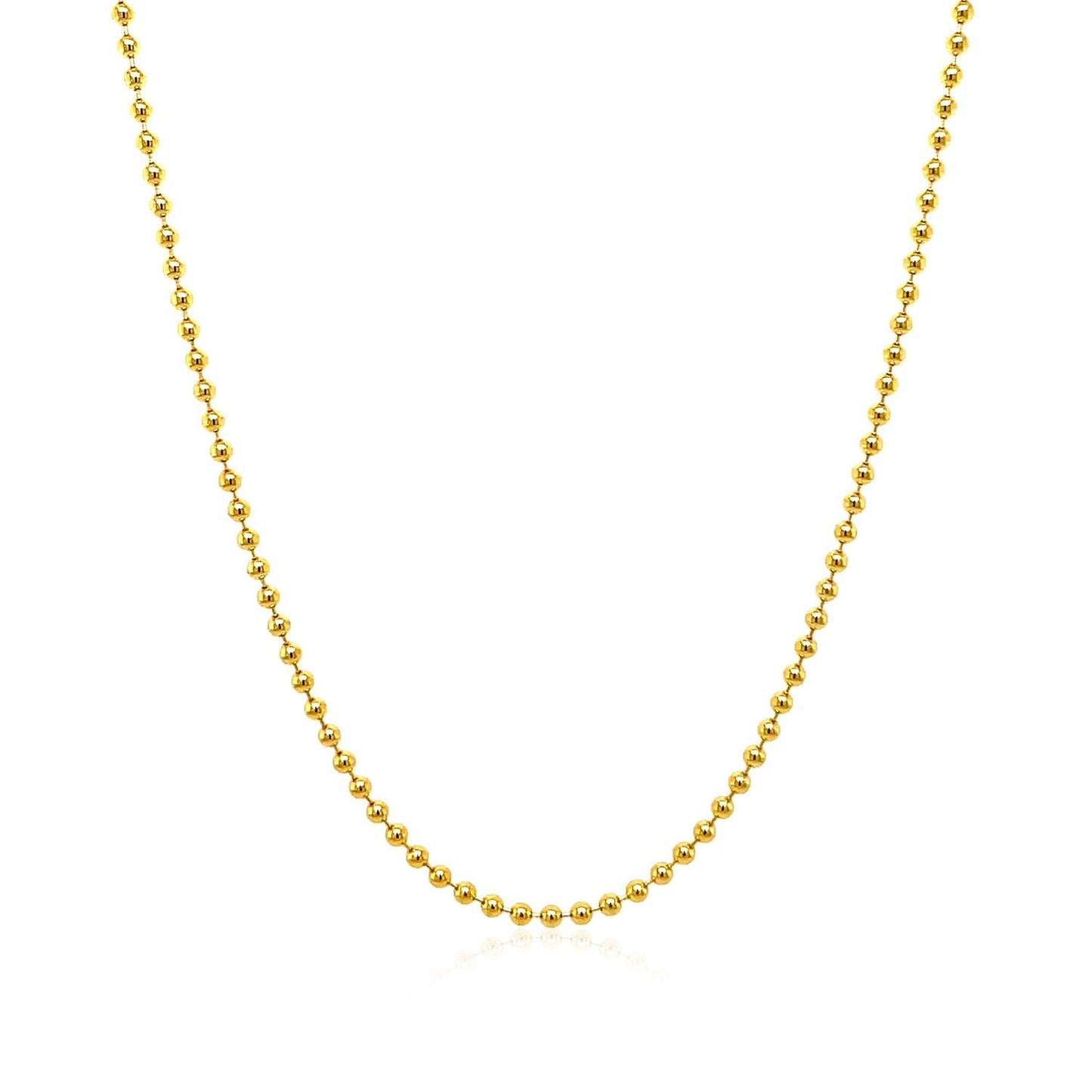 Chaîne à perles en or jaune 14k 1,5 mm