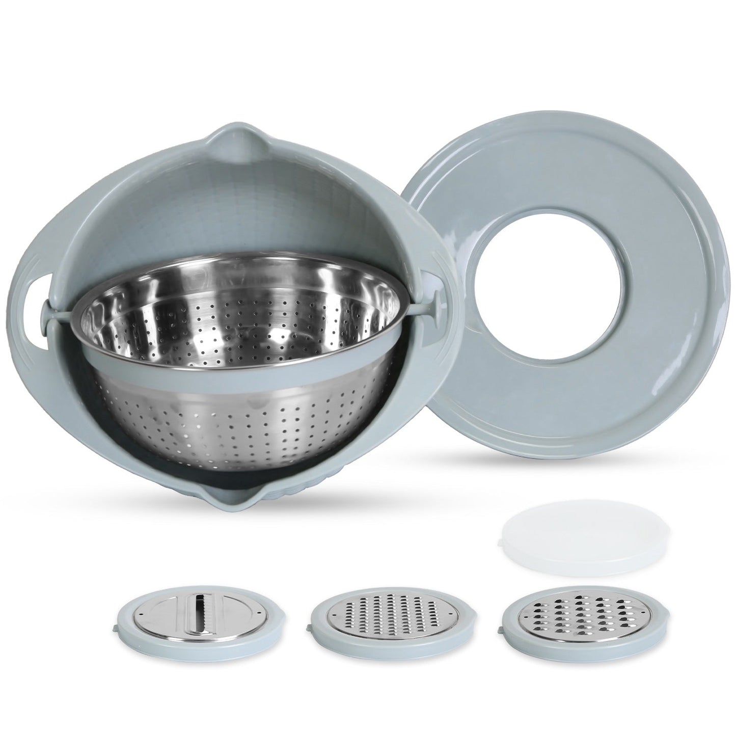 Multifunctional Mixing Bowl Set with Colander and Graters