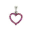 Genuine Ruby Heart Love Pendant in 10KT White Gold